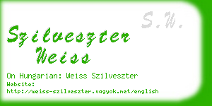 szilveszter weiss business card